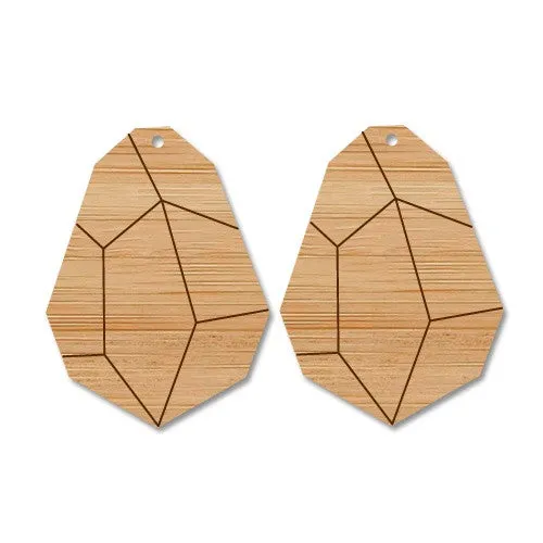 © Bamboo Plywood Etched Geo Chunk - Two Pairs