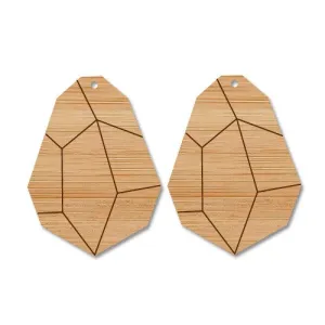 © Bamboo Plywood Etched Geo Chunk - Two Pairs