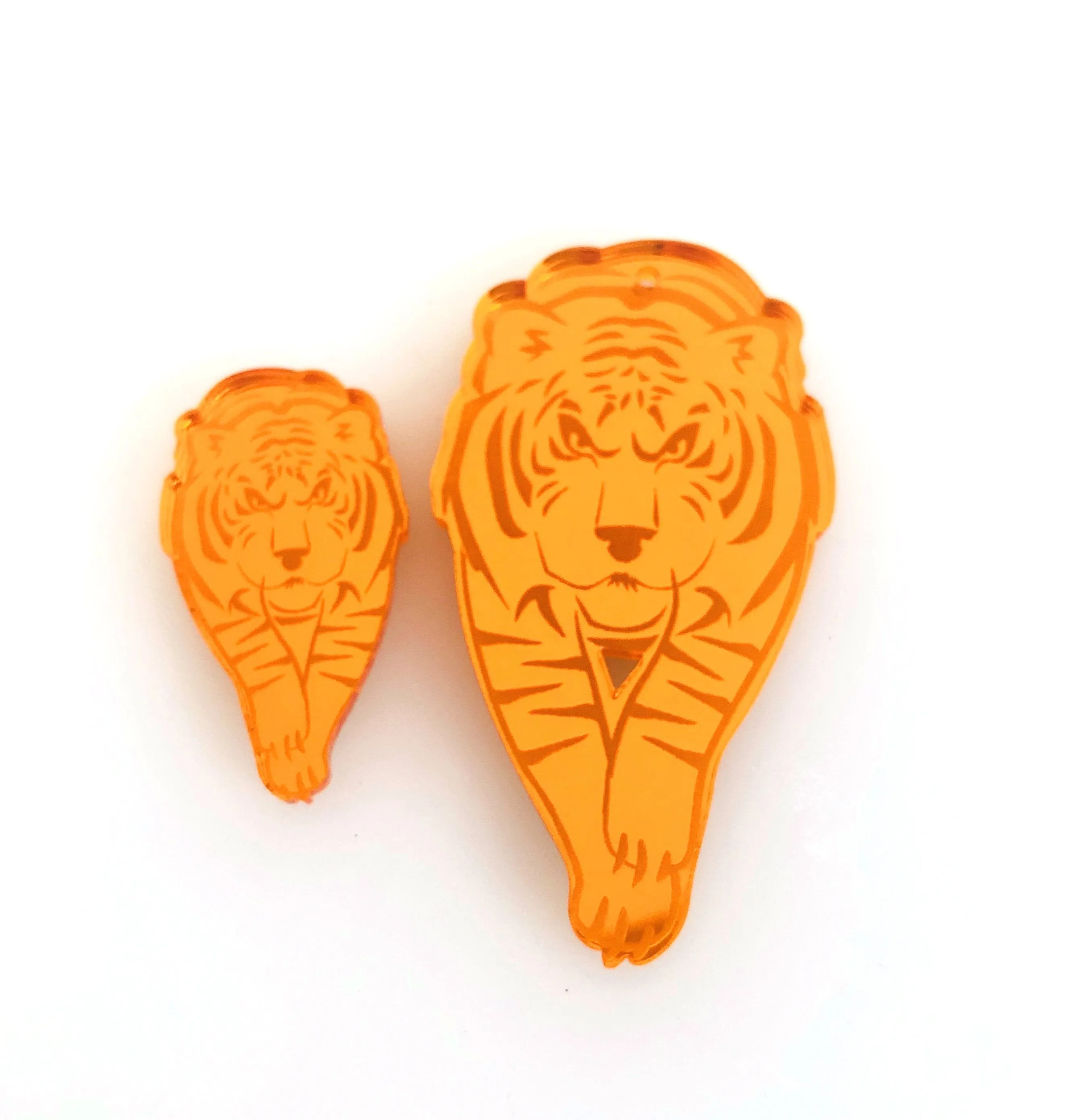 © Mirrored Jungle Cat Charms - 4 pair Set