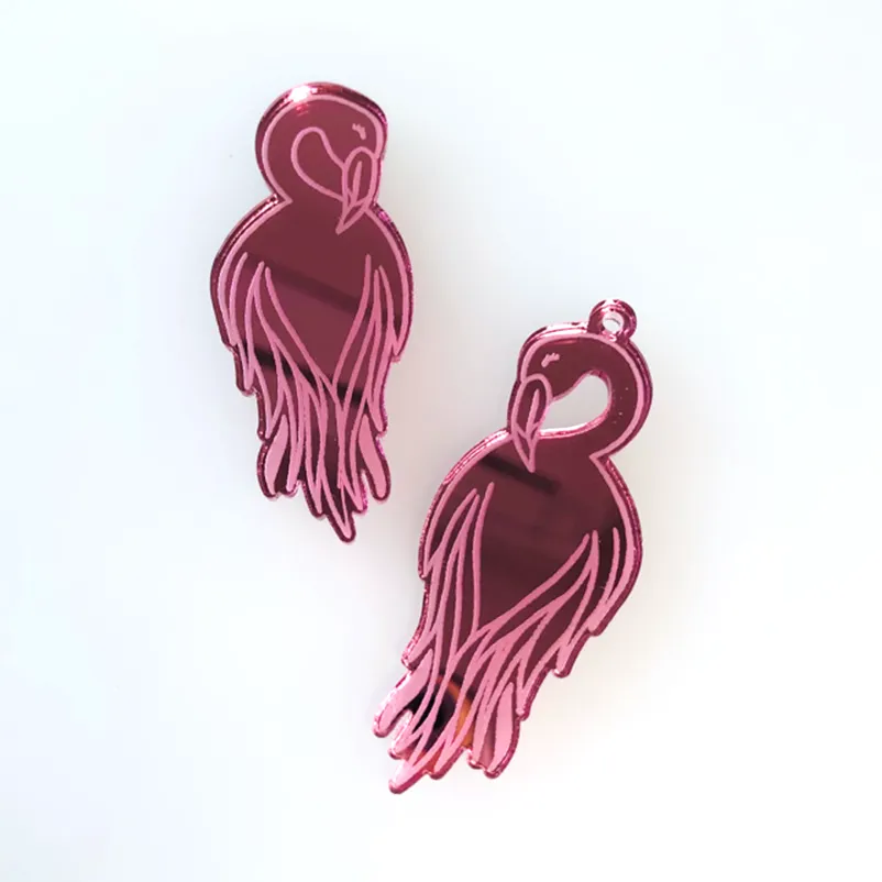 © Mirrored Shy Flamingos - 4 pair Set