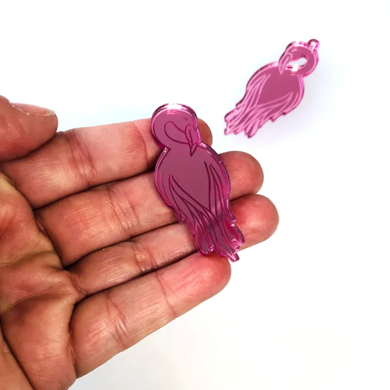 © Mirrored Shy Flamingos - 4 pair Set