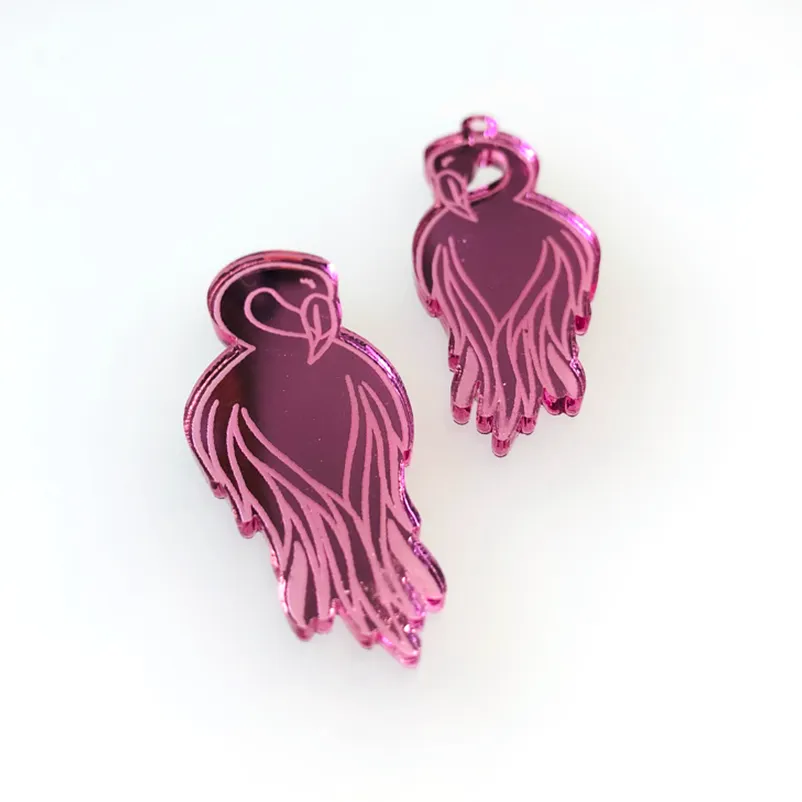 © Mirrored Shy Flamingos - 4 pair Set