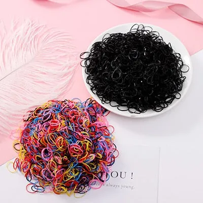 1000PCS/Lot Disposable Gum For Hair Children TPU Rubber Bands Ponytail Holder Elastic Hair Band Girls Scrunchie Hair Accessories