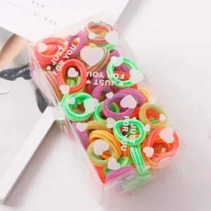 100PCS/Lot 3.0CM Children Cute Small Ring Rubber Bands Tie Gum Ponytail Holder Elastic Hair Band Headband Girls Hair Accessories