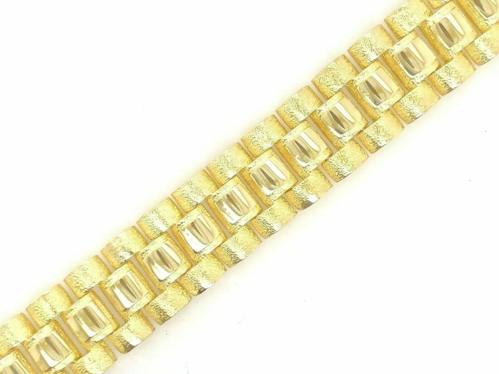 10k Yellow Gold Watch Link Bracelet 9"- 9.5" Adjustable 14.8mm 41 grams