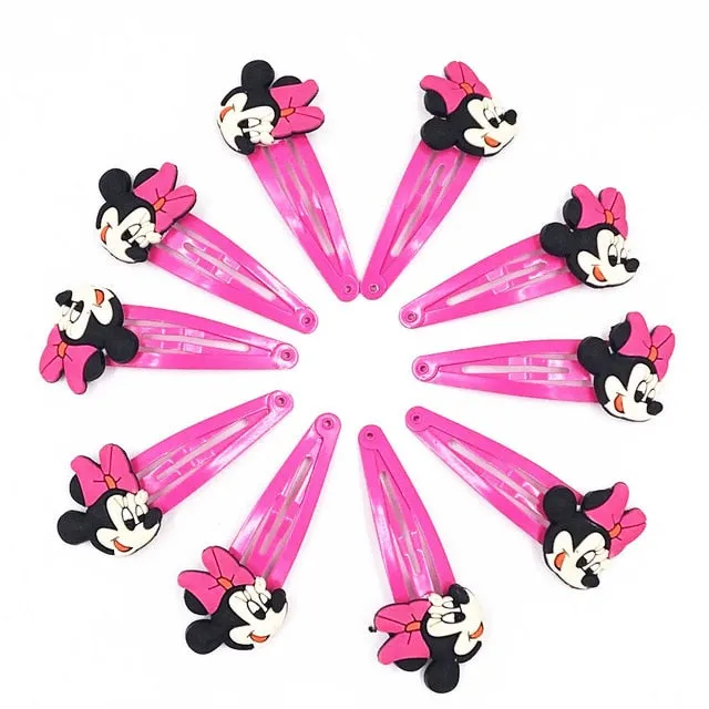 10PCS Nylon Mickey Minnie Daisy Elastic Hair Rubber Band children Headband Kids Hair Accessories Girl Hair Band cartoon Hair gum