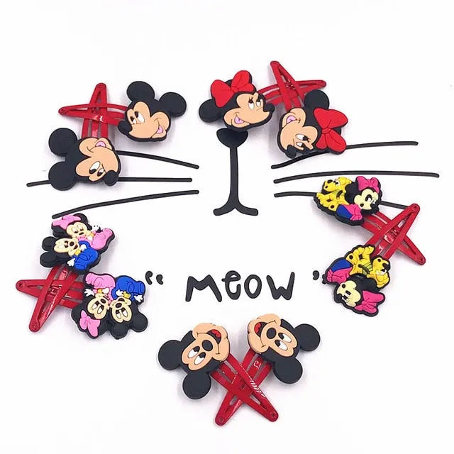 10PCS Nylon Mickey Minnie Daisy Elastic Hair Rubber Band children Headband Kids Hair Accessories Girl Hair Band cartoon Hair gum