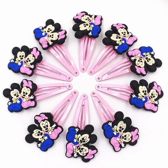 10PCS Nylon Mickey Minnie Daisy Elastic Hair Rubber Band children Headband Kids Hair Accessories Girl Hair Band cartoon Hair gum