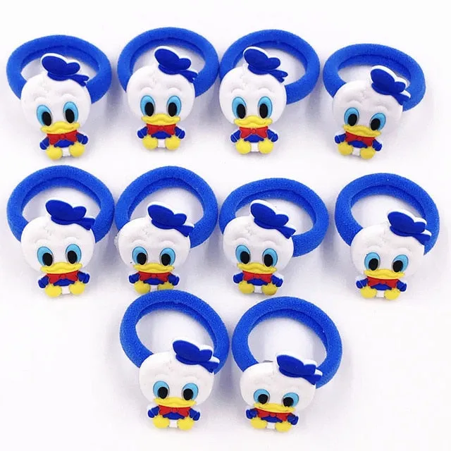 10PCS Nylon Mickey Minnie Daisy Elastic Hair Rubber Band children Headband Kids Hair Accessories Girl Hair Band cartoon Hair gum