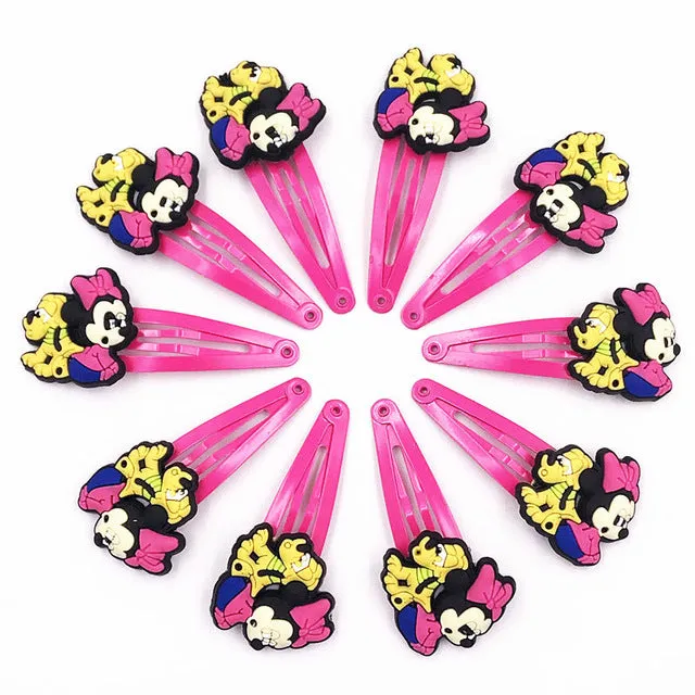 10PCS Nylon Mickey Minnie Daisy Elastic Hair Rubber Band children Headband Kids Hair Accessories Girl Hair Band cartoon Hair gum