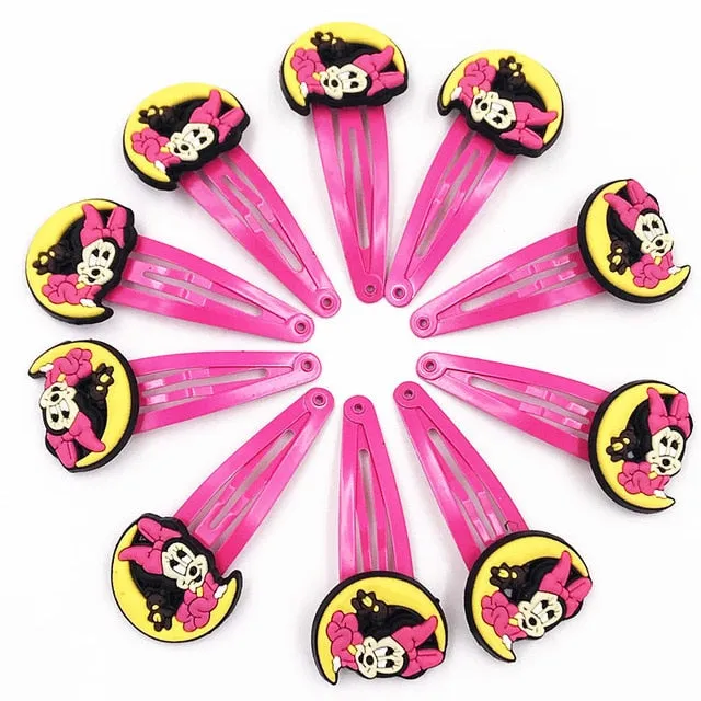 10PCS Nylon Mickey Minnie Daisy Elastic Hair Rubber Band children Headband Kids Hair Accessories Girl Hair Band cartoon Hair gum
