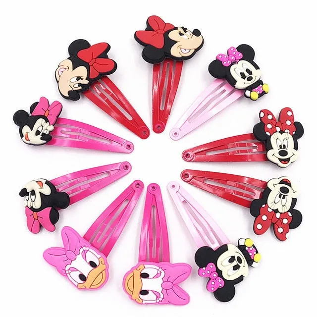 10PCS Nylon Mickey Minnie Daisy Elastic Hair Rubber Band children Headband Kids Hair Accessories Girl Hair Band cartoon Hair gum