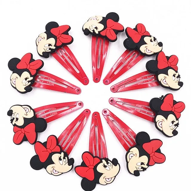 10PCS Nylon Mickey Minnie Daisy Elastic Hair Rubber Band children Headband Kids Hair Accessories Girl Hair Band cartoon Hair gum