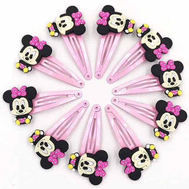 10PCS Nylon Mickey Minnie Daisy Elastic Hair Rubber Band children Headband Kids Hair Accessories Girl Hair Band cartoon Hair gum