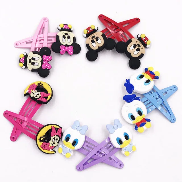 10PCS Nylon Mickey Minnie Daisy Elastic Hair Rubber Band children Headband Kids Hair Accessories Girl Hair Band cartoon Hair gum