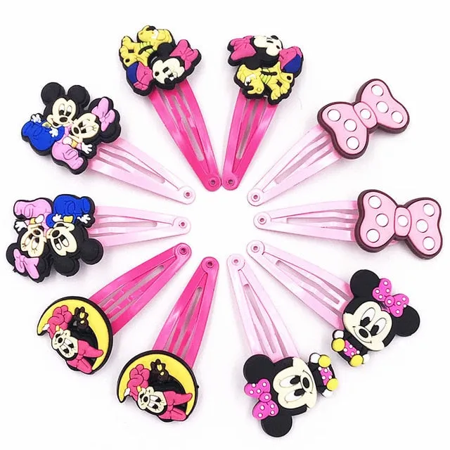 10PCS Nylon Mickey Minnie Daisy Elastic Hair Rubber Band children Headband Kids Hair Accessories Girl Hair Band cartoon Hair gum