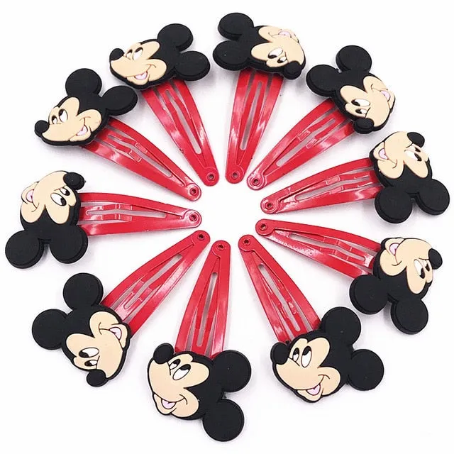 10PCS Nylon Mickey Minnie Daisy Elastic Hair Rubber Band children Headband Kids Hair Accessories Girl Hair Band cartoon Hair gum