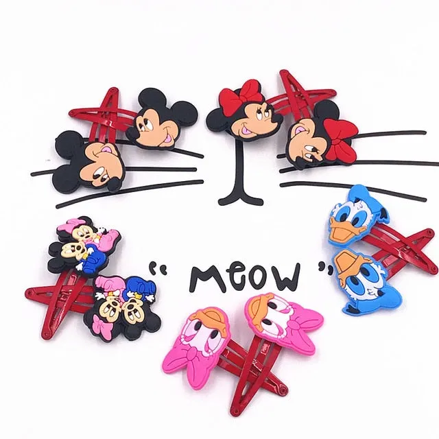 10PCS Nylon Mickey Minnie Daisy Elastic Hair Rubber Band children Headband Kids Hair Accessories Girl Hair Band cartoon Hair gum