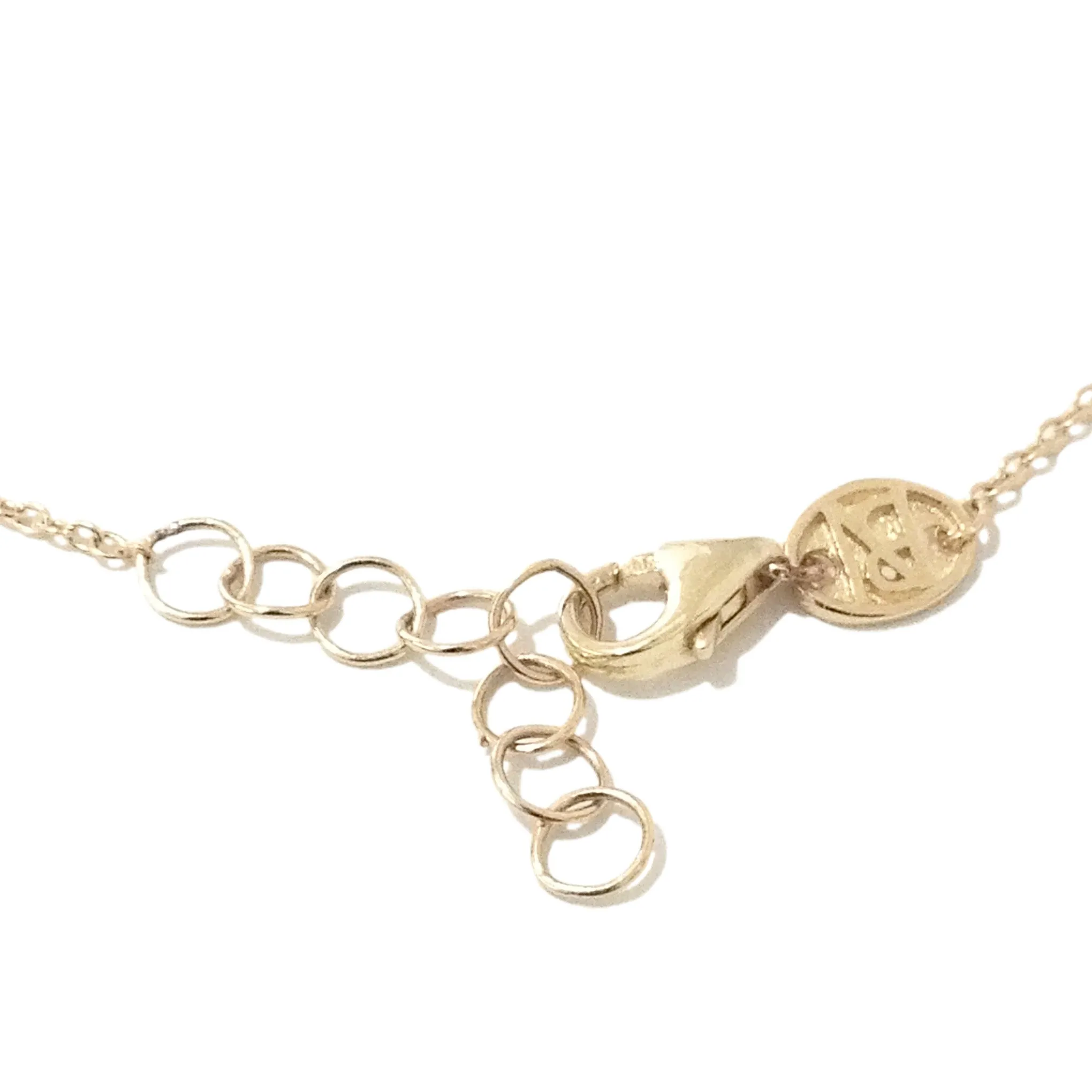 14K Gold Single Bezel White Sapphire Foot Lariat Ankle Bracelet