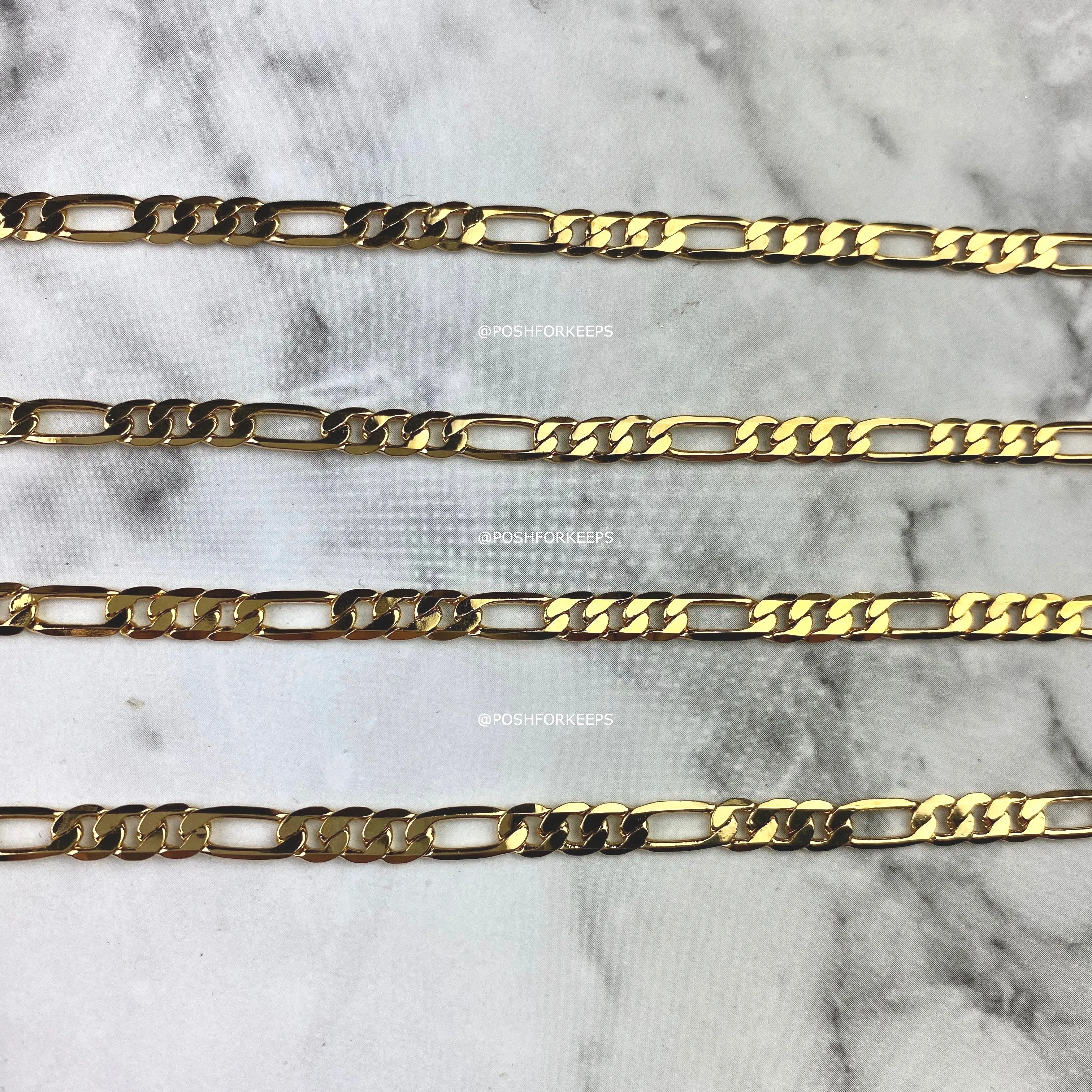 18K GOLD FIGARO ANKLET