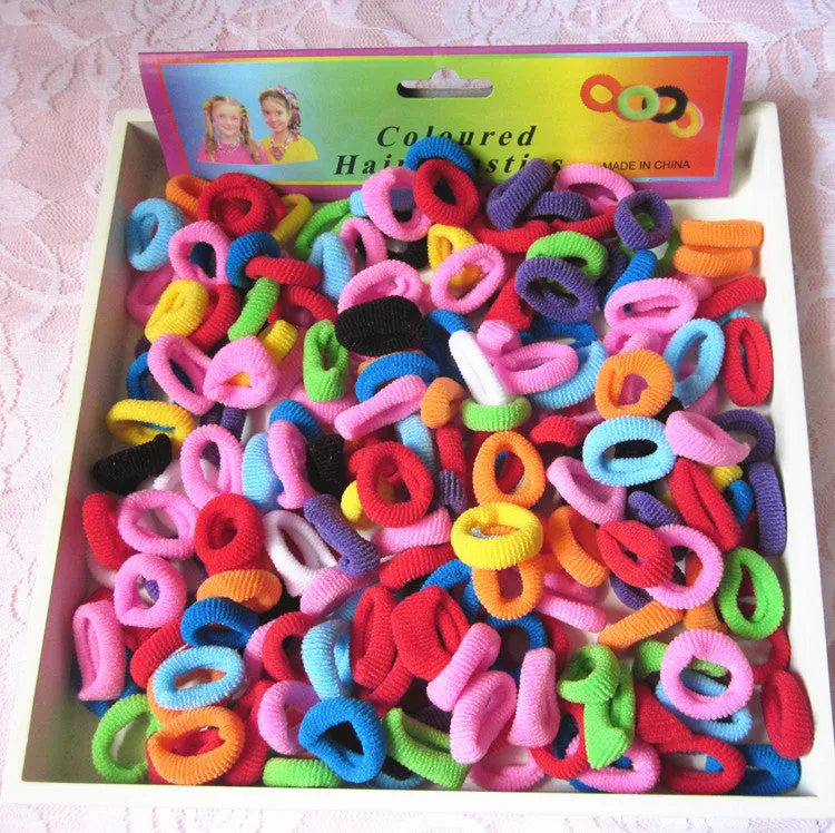 1Pack Small Ring Hair Bands Girls Colorful Elastic Hair Rope Tie Gums Kids Rubber Band Ponytail Holder Hair Accessories headwear