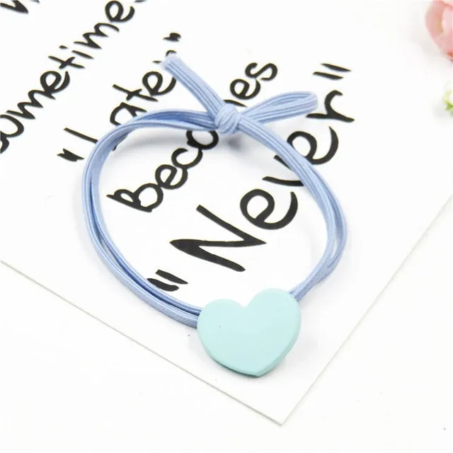 1PCS Lovely Clover Gray Ball Elastic Hair Bands Toys For Girls Handmade Bow Headband Scrunchy Kids Hair Accessories For Womens