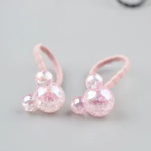 2 pieces Cute Bunny Star Princess Headwear Elastic Hair Bands Girls Sparking Mini Headdress Tie Gum Ropes Hair Accessories A42
