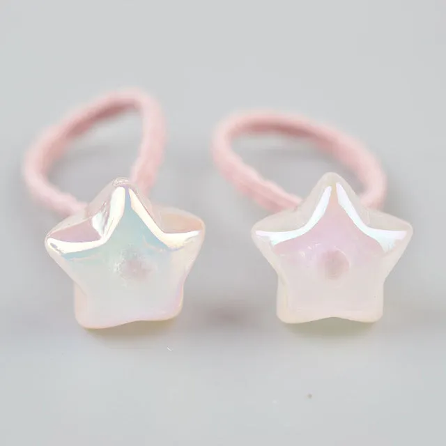 2 pieces Cute Bunny Star Princess Headwear Elastic Hair Bands Girls Sparking Mini Headdress Tie Gum Ropes Hair Accessories A42