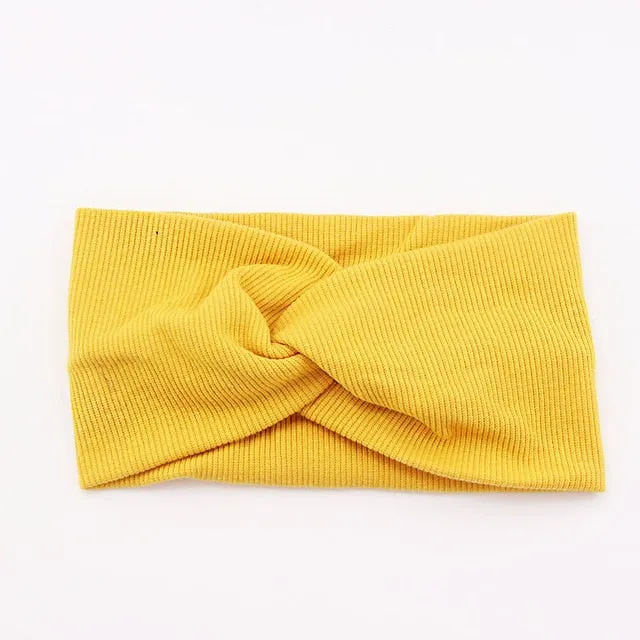 2017 New Arrival Women Colorful Cotton Knot Headbands Hair Holder Elastic Hairbands Fashion Stretch Headwraps Hair Accessories
