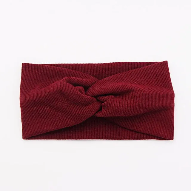 2017 New Arrival Women Colorful Cotton Knot Headbands Hair Holder Elastic Hairbands Fashion Stretch Headwraps Hair Accessories