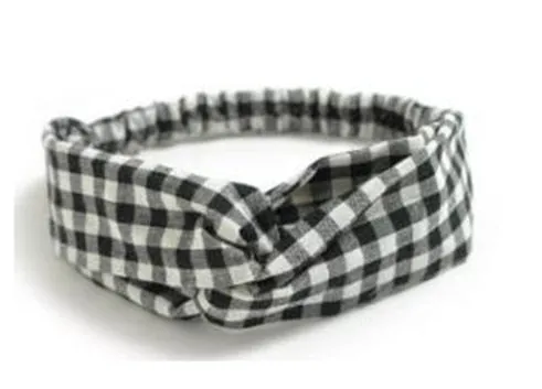 2018 Lady Headdress Plaid Bow Headband Turban Elastic Headwear Head Wrap Women Hair Accessories for Women Striped Hair Bands