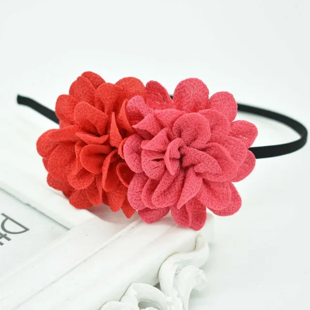 2018 New Children's flower headband hollow solid color accessories gum for hair hair band girls headbands