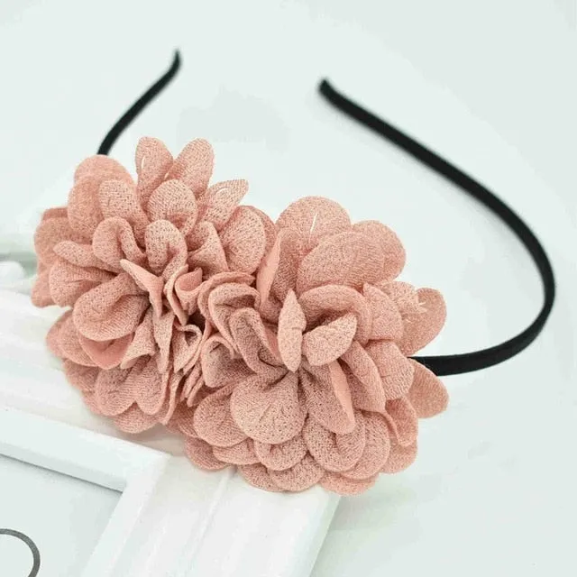 2018 New Children's flower headband hollow solid color accessories gum for hair hair band girls headbands