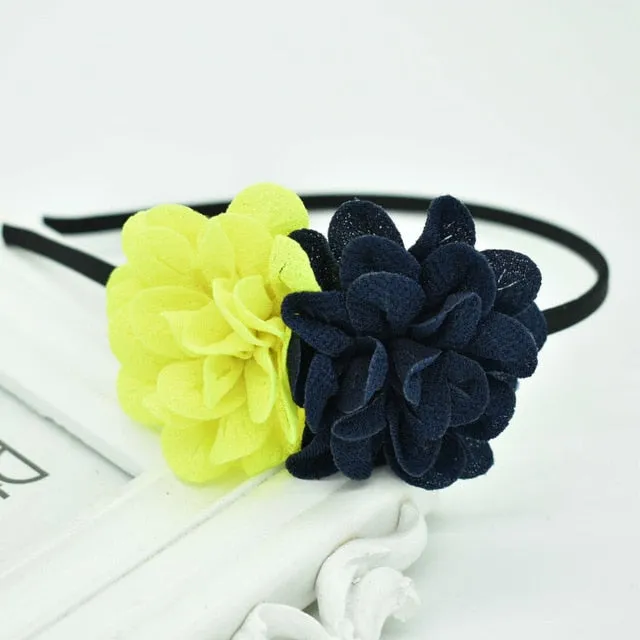 2018 New Children's flower headband hollow solid color accessories gum for hair hair band girls headbands