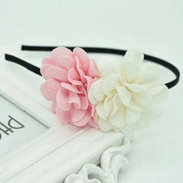 2018 New Children's flower headband hollow solid color accessories gum for hair hair band girls headbands