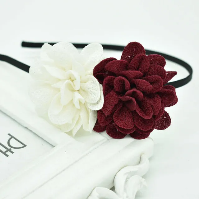 2018 New Children's flower headband hollow solid color accessories gum for hair hair band girls headbands