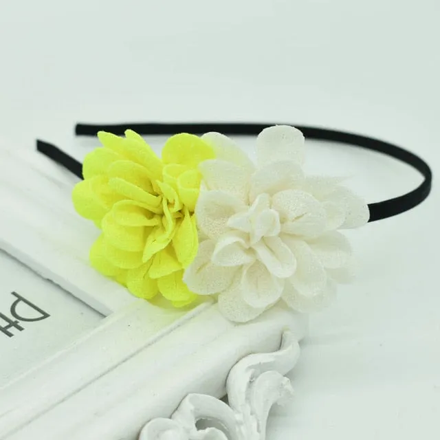 2018 New Children's flower headband hollow solid color accessories gum for hair hair band girls headbands