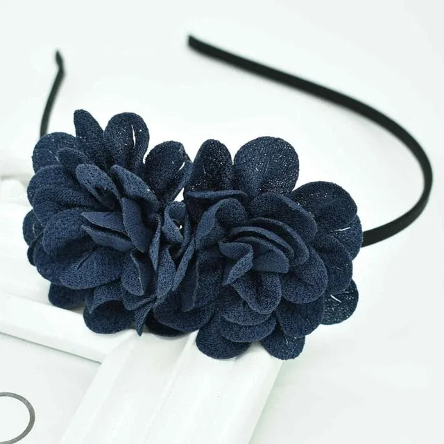 2018 New Children's flower headband hollow solid color accessories gum for hair hair band girls headbands