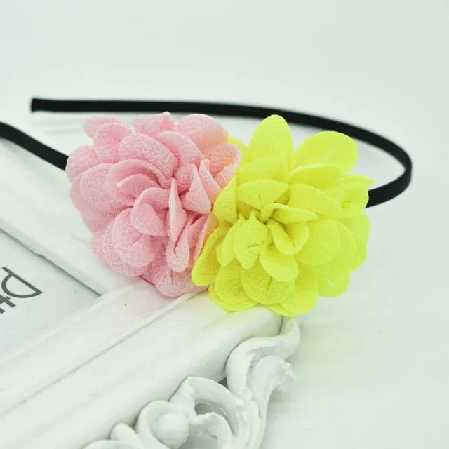 2018 New Children's flower headband hollow solid color accessories gum for hair hair band girls headbands