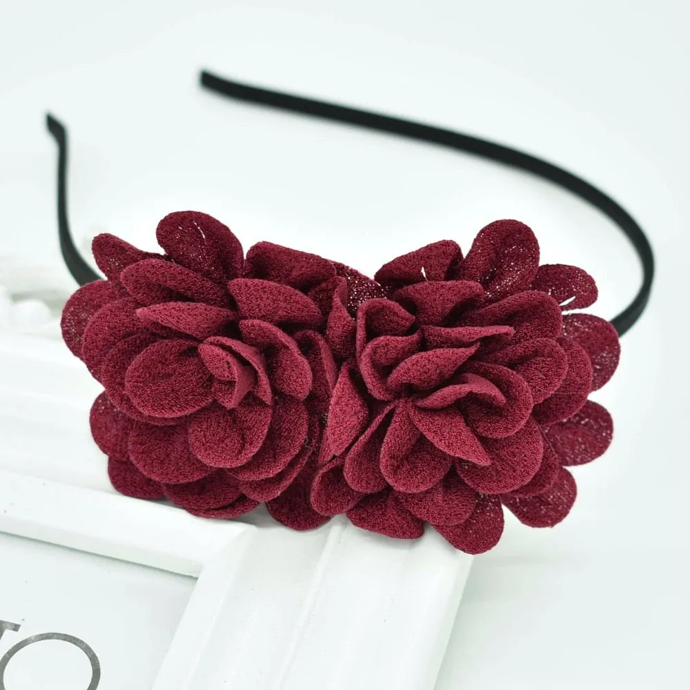 2018 New Children's flower headband hollow solid color accessories gum for hair hair band girls headbands