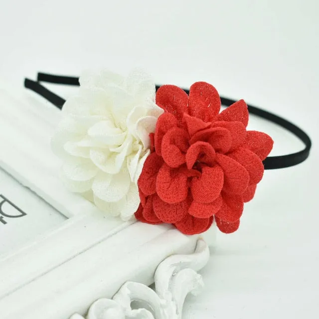 2018 New Children's flower headband hollow solid color accessories gum for hair hair band girls headbands