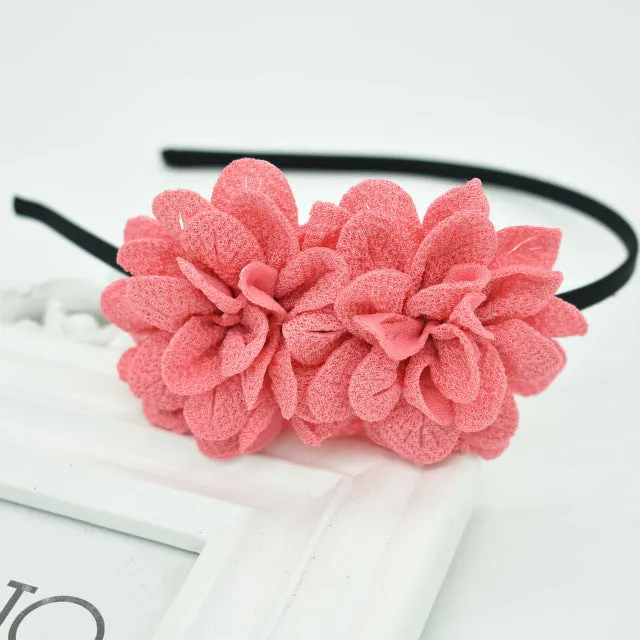2018 New Children's flower headband hollow solid color accessories gum for hair hair band girls headbands