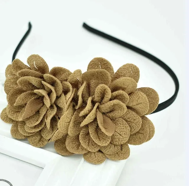 2018 New Children's flower headband hollow solid color accessories gum for hair hair band girls headbands