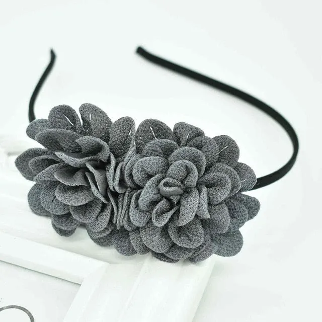 2018 New Children's flower headband hollow solid color accessories gum for hair hair band girls headbands