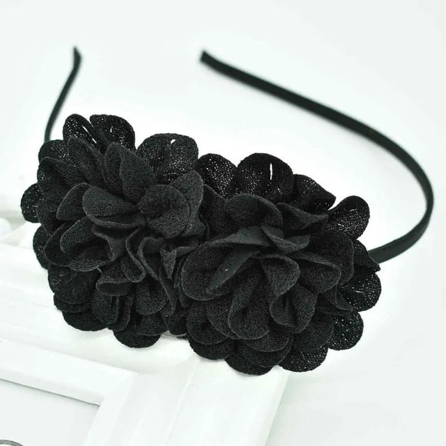 2018 New Children's flower headband hollow solid color accessories gum for hair hair band girls headbands