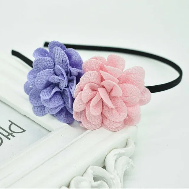 2018 New Children's flower headband hollow solid color accessories gum for hair hair band girls headbands