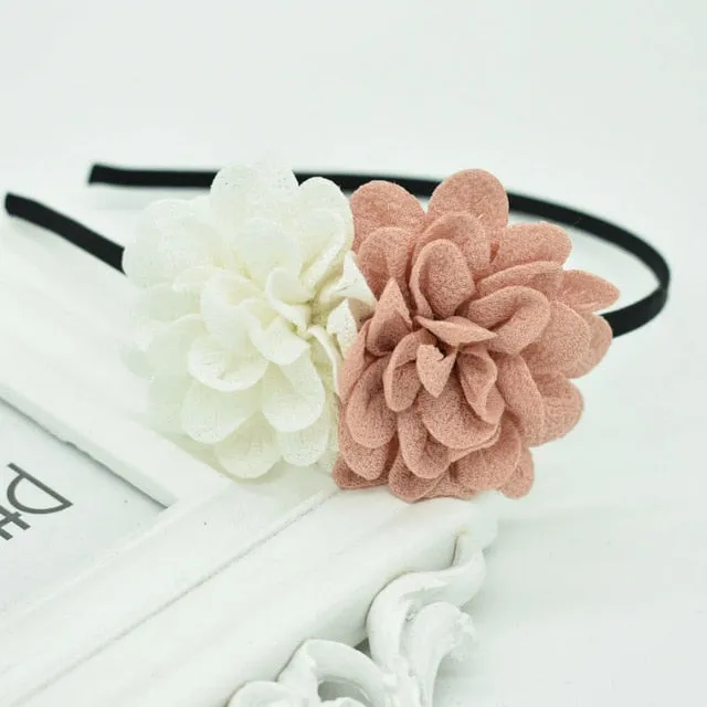 2018 New Children's flower headband hollow solid color accessories gum for hair hair band girls headbands