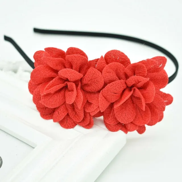 2018 New Children's flower headband hollow solid color accessories gum for hair hair band girls headbands