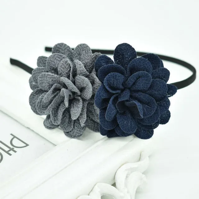 2018 New Children's flower headband hollow solid color accessories gum for hair hair band girls headbands