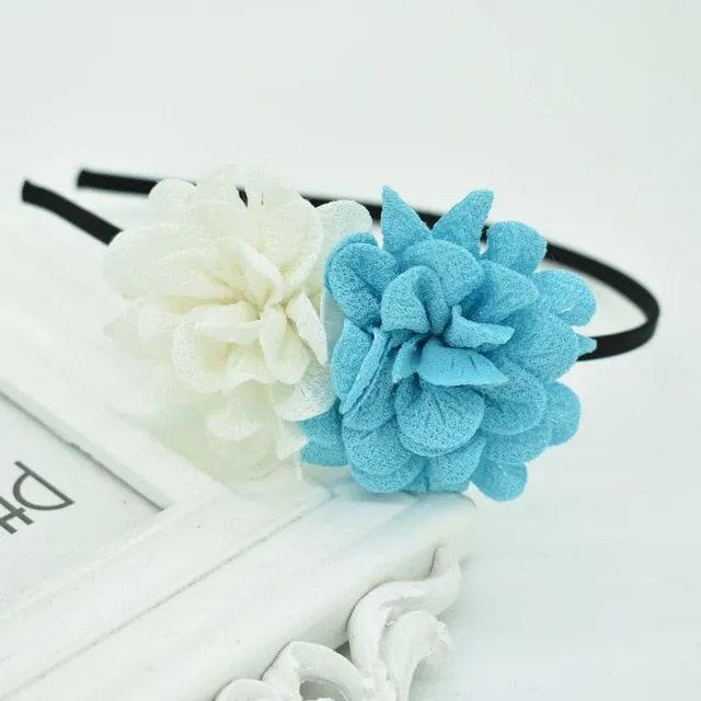 2018 New Children's flower headband hollow solid color accessories gum for hair hair band girls headbands